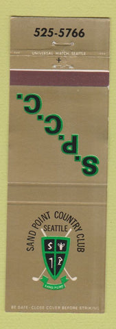 Matchbook Cover - Sand Point Country Club Seattle WA WEAR
