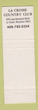 Matchbook Cover - La Crosse Country Club WI