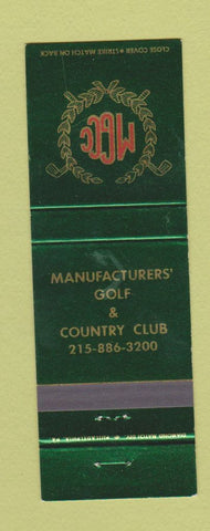 Matchbook Cover - Manufacturers' Golf Country Club