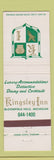 Matchbook Cover - Kingsley Inn Bloomfield Hills MI