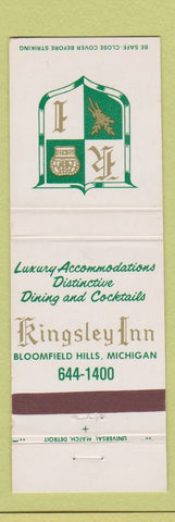 Matchbook Cover - Kingsley Inn Bloomfield Hills MI