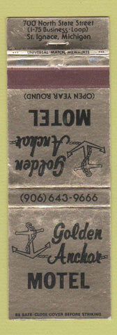Matchbook Cover - Golden Anchor Motel St Ignace MI