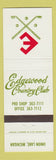 Matchbook Cover - Edgewood Country Club Union Lake MI