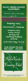 Matchbook Cover - Palos Verdes Country Club CA