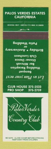 Matchbook Cover - Palos Verdes Country Club CA