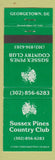 Matchbook Cover - Sussex Pines Country Club Georgetown DE