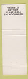 Matchbook Cover - Vannelli Detroit MI