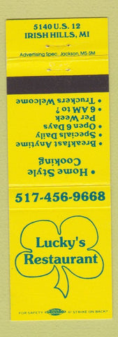 Matchbook Cover - Lucky's Restaurant Irish Hills MI