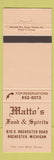 Matchbook Cover - Matto's Restaurant Rochester MI