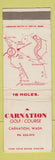 Matchbook Cover - Carnation Golf Course WA WEAR
