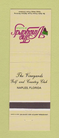 Matchbook Cover - The Vineyards Golf Country Club Naples FL