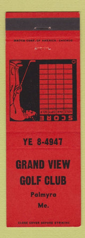 Matchbook Cover - Grand View Golf Club Palmyra ME