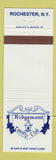 Matchbook Cover - Ridgemont Country Club Rochester NY