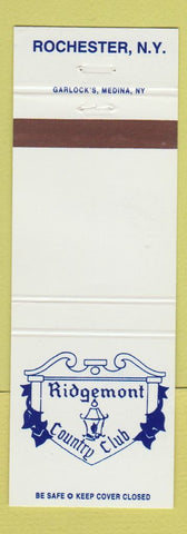 Matchbook Cover - Ridgemont Country Club Rochester NY