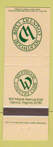 Matchbook Cover - Westwood Country Club Vienna VA