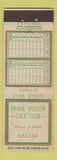 Matchbook Cover - Brook Hollow Golf Club Dallas TX WORN
