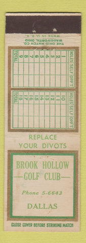 Matchbook Cover - Brook Hollow Golf Club Dallas TX WORN