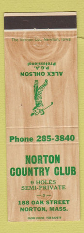 Matchbook Cover - Norton Country Club Norton MA