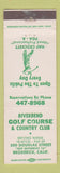 Matchbook Cover - Riverbend Golf Course Broderick CA