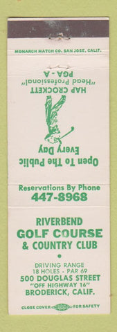 Matchbook Cover - Riverbend Golf Course Broderick CA