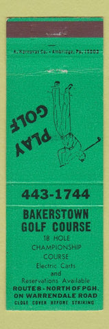 Matchbook Cover - Bakerstown Golf Course  Pittsburgh PA