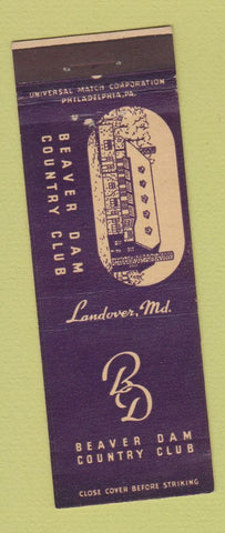 Matchbook Cover - Beaver Dam Country Club Landover MD