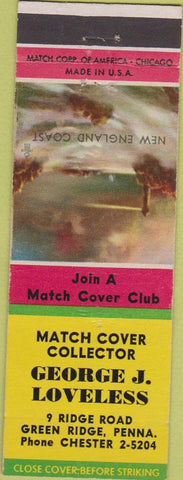 Matchbook Cover - George Loveless Match Collector Green Ridge PA
