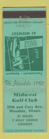 Matchbook Cover - Midwest Golf Club Hinsdale IL WORN