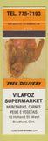 Matchbook Cover - Vilafoz Grocery Bradford ON pinup