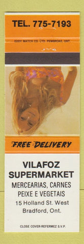 Matchbook Cover - Vilafoz Grocery Bradford ON pinup