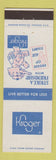 Matchbook Cover - Kroger Grocery pink elephant
