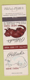 Matchbook Cover - Pollack's Mink Farm Hamburg Deer Lake PA