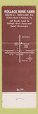 Matchbook Cover - Pollack's Mink Farm Hamburg Deer Lake PA