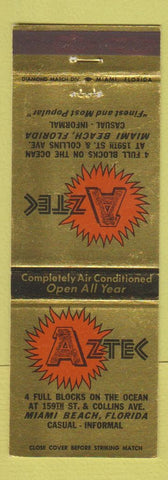 Matchbook Cover - Aztec Miami Beach FL