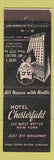 Matchbook Cover - Hotel Chesterfield New York City