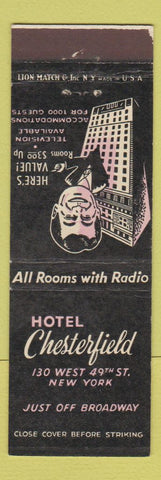 Matchbook Cover - Hotel Chesterfield New York City