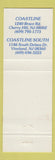 Matchbook Cover - Coastline Restaurant Vineland Cherry Hill NJ