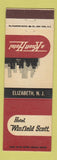 Matchbook Cover - Hotel Winfield Scott Elizabeth NJ Knott