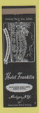 Matchbook Cover - Hotel Franklin Malone NY WEAR