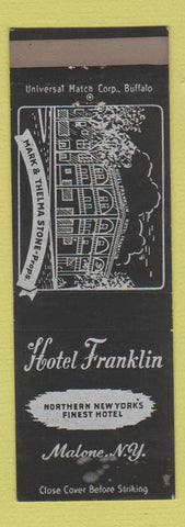 Matchbook Cover - Hotel Franklin Malone NY WEAR