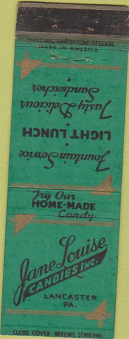 Matchbook Cover - Jane Louise Candies Lancaster PA