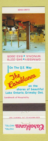 Matchbook Cover - The Casablanca Hotel Motel Grimsby ON
