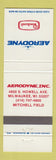 Matchbook Cover - Aerodyne Beechcraft Airplanes Milwaukee WI