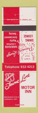 Matchbook Cover - Towne Line Motor Inn Cornwall ON
