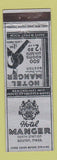 Matchbook Cover - Hotel Manger Boston MA Federal