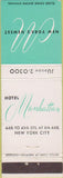 Matchbook Cover - Hotel Manhattan New York City