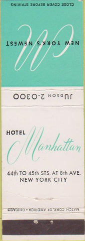 Matchbook Cover - Hotel Manhattan New York City