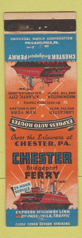 Matchbook Cover - Chester Bridgeport Ferry