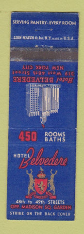 Matchbook Cover - Hotel Belvedere New York City