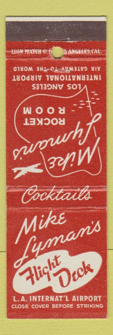Matchbook Cover - Mike Lyman's Flight Deck Los Angeles CA Airport